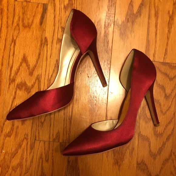 deep red heeled sandals